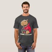 Capybara Gamer Funny Video Gaming Capy Rodent Boys T-Shirt (Vorne ganz)