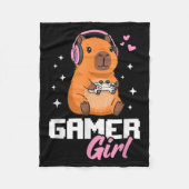 Capybara Gamer Girl Gaming  Fleecedecke (Vorderseite)