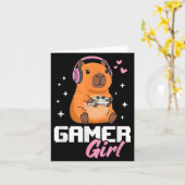 Capybara Gamer Girl Gaming  Karte (Gelbe Blume)
