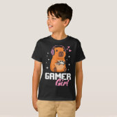 Capybara Gamer Girl Gaming T-Shirt (Vorne ganz)