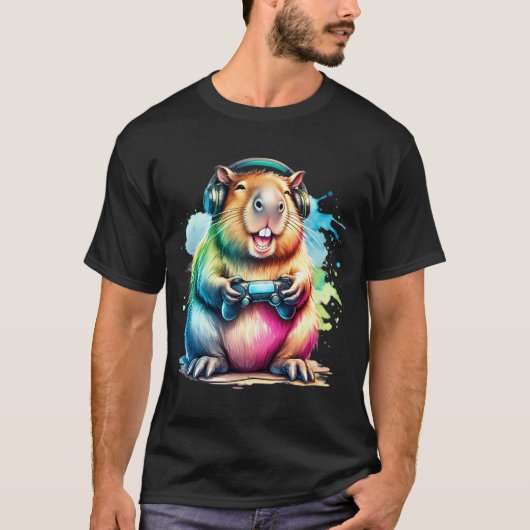 Capybara Gamer T-Shirt (Vorderseite)