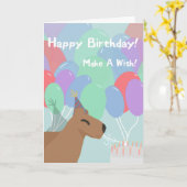 Capybara Geburtstag Karte (Gelbe Blume)