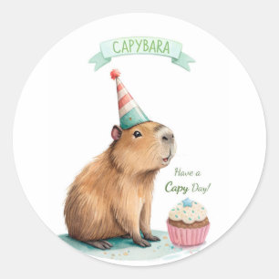 Capybara Geburtstag Lustig Hab Capy Tag Süßes Tier Runder Aufkleber