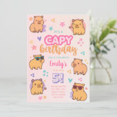 Capybara-Geburtstags-Einladung Einladung (Stehend Vorderseite)