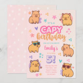 Capybara-Geburtstags-Einladung Einladung (Vorne/Hinten)