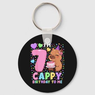 Capybara-Geburtstags-Shirt 7 Kawaii Mädchen Capyba Schlüsselanhänger