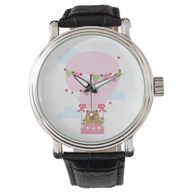 Capybara-Geburtstagsfeier Kinderuhr Armbanduhr (Vorderseite)