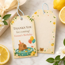 Capybara-Geburtstagsgeschenk-Tags Yuzu Kinderparty