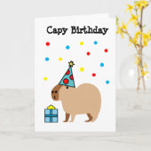 Capybara Geburtstagskarte Faltkarte Karte (Gelbe Blume)