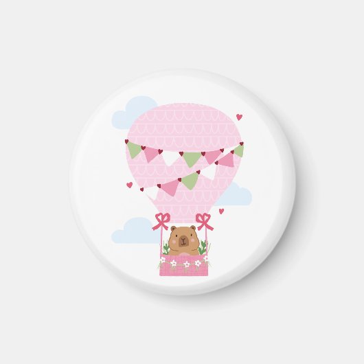 Capybara Geburtstagsparty Kinderuhr Magnet (Vorne)