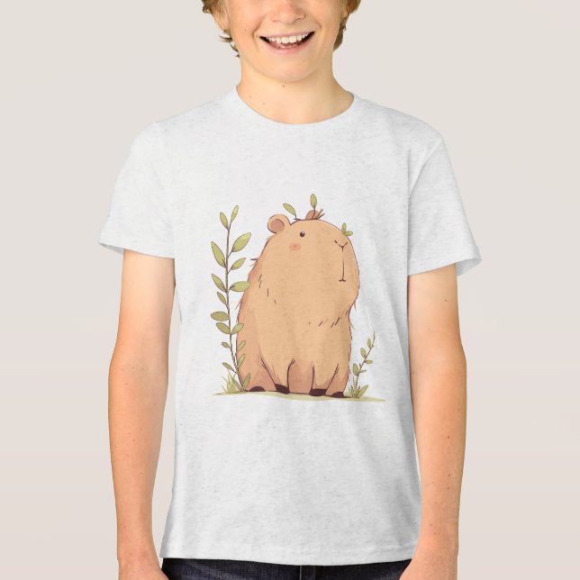 Capybara Gentle Calm Tri-Blend Shirt (Vorderseite)