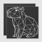 Capybara Géométrique Blanc Style Origami Minimalis Magnetkarte (Vorne/Hinten)