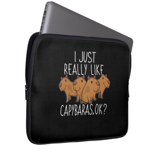 Capybara Geschenk Kinder Frauen Niedlich Capybara Laptopschutzhülle (Vorne Rechts)