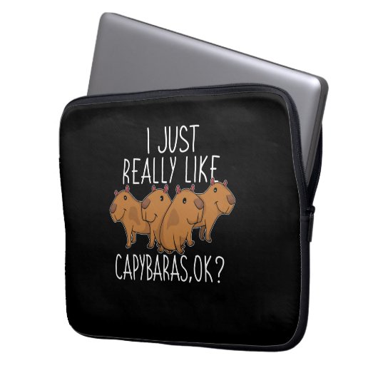 Capybara Geschenk Kinder Frauen Niedlich Capybara Laptopschutzhülle (Vorderseite Links)