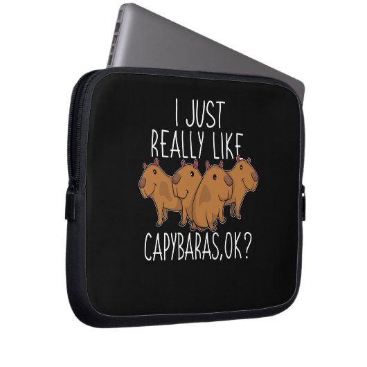 Capybara Geschenk Kinder Frauen Niedlich Capybara Laptopschutzhülle (Vorne Rechts)