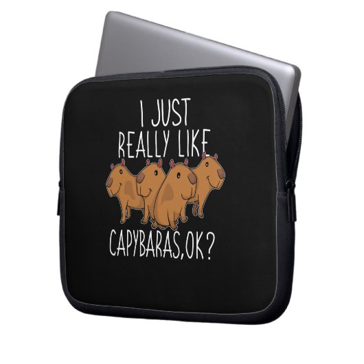 Capybara Geschenk Kinder Frauen Niedlich Capybara Laptopschutzhülle (Vorderseite Links)