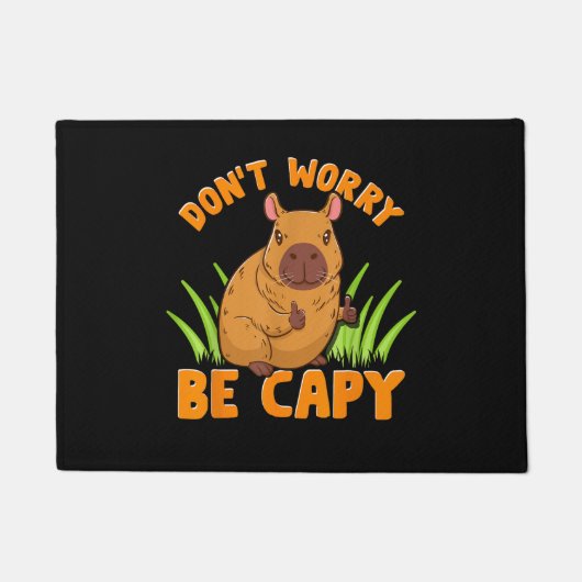 Capybara Geschenk Niedlicher Zoo Tierbesitzer Pr Fußmatte (Vorderseite)