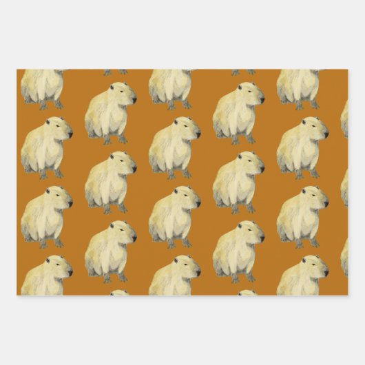 Capybara Geschenkpapier Set (Vorderseite)