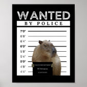 Capybara Gewollt Mugshot Capybara Meme Poster (Vorne)