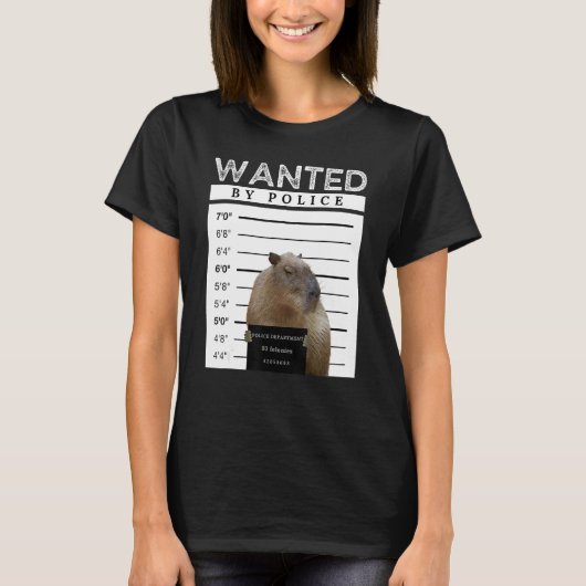 Capybara Gewollt Mugshot Capybara Meme T-Shirt (Vorderseite)