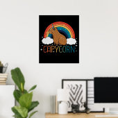 Capybara Gift Girls Unicorn Rainbow Capybara Poster (Heimbüro)