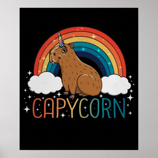 Capybara Gift Girls Unicorn Rainbow Capybara Poster (Vorne)