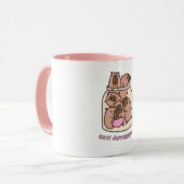 Capybara-Glas-Kunst - "Antidepressiva" Whimsical Tasse (Vorderseite Links)