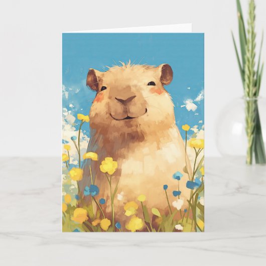 Capybara Glückseligkeit Karte (Vorderseite)