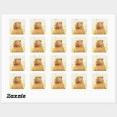 Capybara Goofy Smile Quadratischer Aufkleber (Blatt)