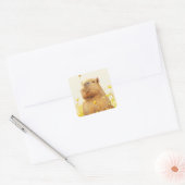 Capybara Goofy Smile Quadratischer Aufkleber (Umschlag)