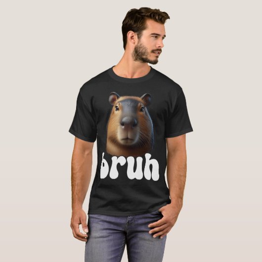 Capybara Graphic Bruh Meme T-Shirt (Vorne ganz)