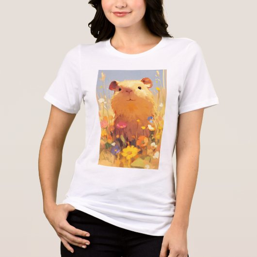 Capybara-Grassy-Retreat Tri-Blend Shirt (Vorderseite)