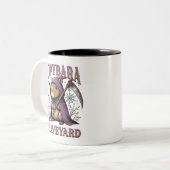 Capybara Graveyard Halloween Zweifarbige Tasse (Vorderseite Links)