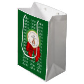 CAPYBARA green XMAS NAME EDITABLE  Mittlere Geschenktüte (Vorderseite Schrägansicht)