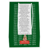 CAPYBARA green XMAS NAME EDITABLE  Mittlere Geschenktüte (Rückseite)