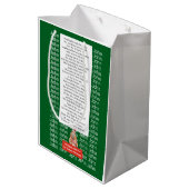 CAPYBARA green XMAS NAME EDITABLE  Mittlere Geschenktüte (Rückseite Schrägansicht)