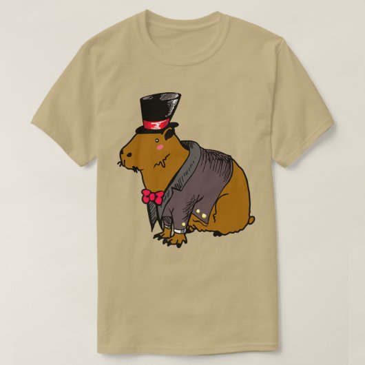 Capybara Groom Wedding Illustration T-Shirt (Design vorne)
