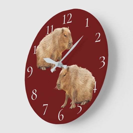 Capybara Große Wanduhr (Winkel)