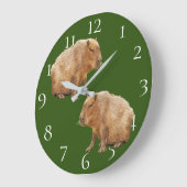 Capybara Große Wanduhr (Winkel)