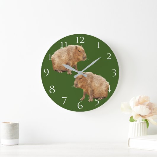 Capybara Große Wanduhr (Zuhause)