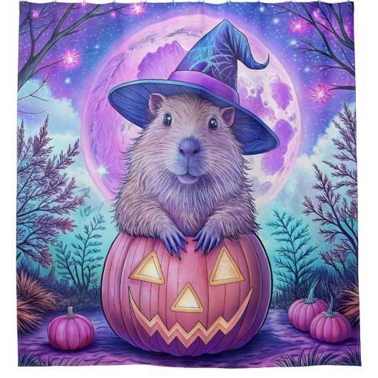 Capybara Halloween Duschvorhang (Vorderseite)