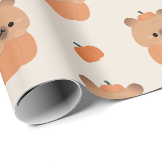 Capybara Halloween Geschenkpapier (Rolleneckpunkt)