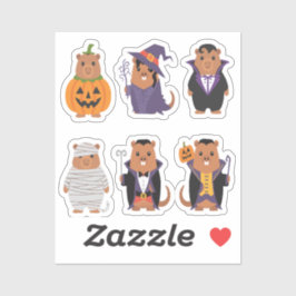 Capybara Halloween Stickers Aufkleber
