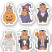 Capybara Halloween Stickers Aufkleber (Vorderseite)