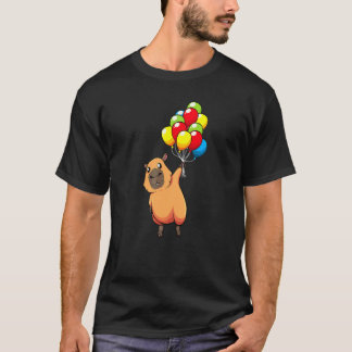 Capybara hält Luftballons Carpincho Wasserschwein  T-Shirt