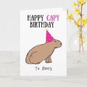 Capybara Hand Gezeichnet Geburtstagskarte Niedlich Karte (Gelbe Blume)