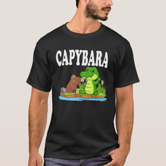 Capybara Hangs Out With Crocodile Chilling With Cr T-Shirt (Vorderseite)