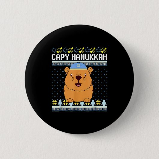 Capybara Hanukkah Capy Hanukkah Chanukah Jewish Ki Button (Vorderseite)