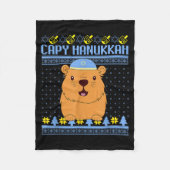 Capybara Hanukkah Capy Hanukkah Chanukah Jewish Ki Fleecedecke (Vorderseite)