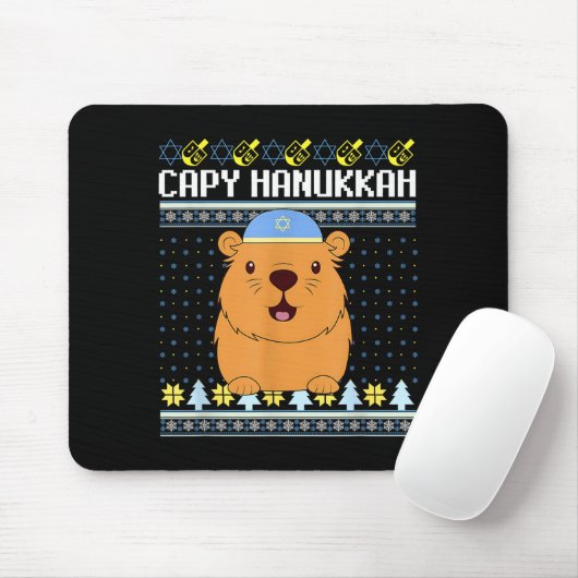 Capybara Hanukkah Capy Hanukkah Chanukah Jewish Ki Mousepad (Mit Mouse)